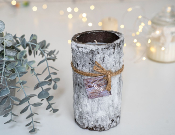 Дизайнерская свеча ЗАСНЕЖЕННЫЙ ПЕНЁК, парафин, 8х14 см