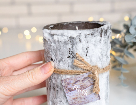 Дизайнерская свеча ЗАСНЕЖЕННЫЙ ПЕНЁК, парафин, 8х14 см