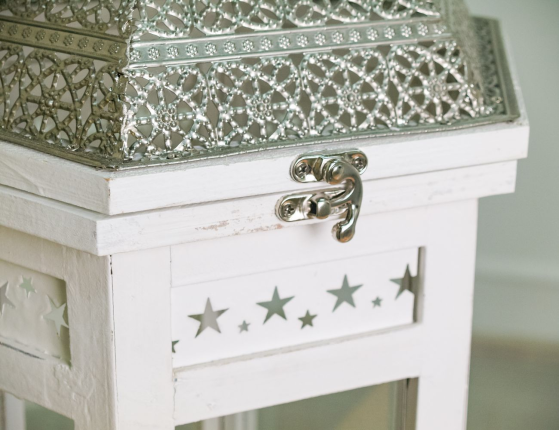 Большие винтажные фонари-подсвечники ТАЛЛИ, дерево (пихта), белые, 60 и 80 см, набор - 2 шт.