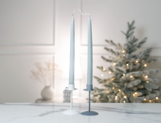 Свечи античные ручной работы светло-серые, 2.3х30 см (упаковка 2 шт.)