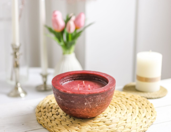 Ароматическая свеча ПРОФУМАТО, яблоко и карамель, 15 см