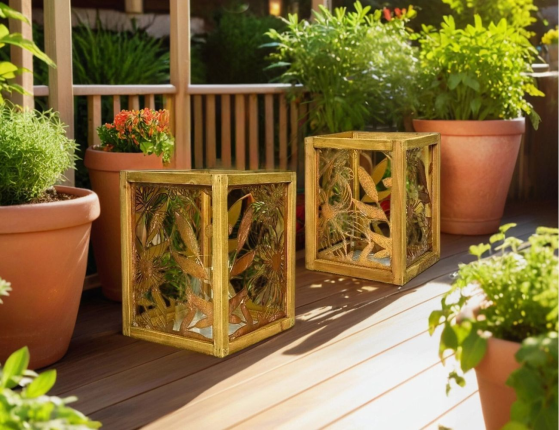 Набор подсвечников-фонарей ТРОПИЧЕСКИЙ САД, металл, 2 шт.