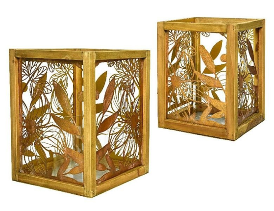 Набор подсвечников-фонарей ТРОПИЧЕСКИЙ САД, металл, 2 шт.