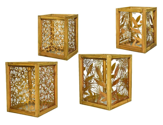 Набор подсвечников-фонарей ТРОПИЧЕСКИЙ САД, металл, 2 шт.