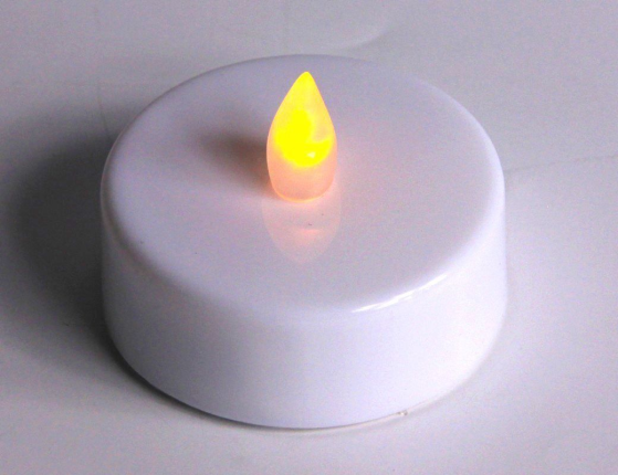 Свечи чайные КЛАССИЧЕСКИЕ БОЛЬШИЕ (XL), мерцающие, с тёплыми белыми LED-огнями, белые, набор 2 шт., 2.2х5.5 см, батарейки