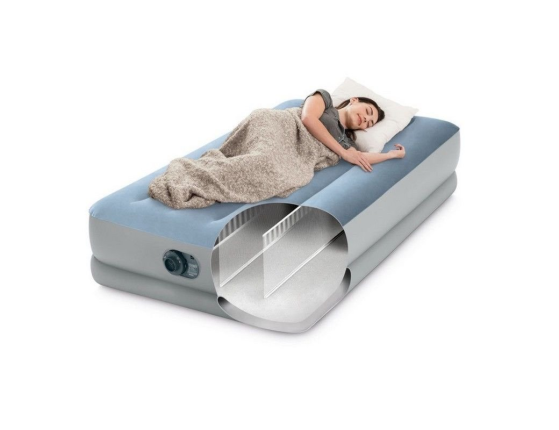 Надувная кровать Intex Mid-Rise Comfort Airbed (Twin), 99x191x36 см, со встроенным USB-насосом