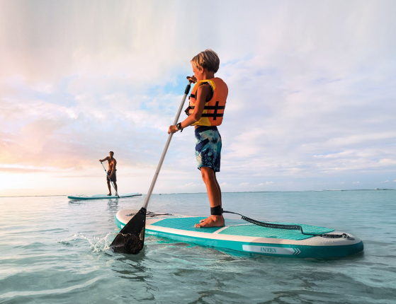 Надувная доска для SUP-бординга Intex Aqua Quest 240 c насосом и веслами, 244х76х13 см, от 8 лет