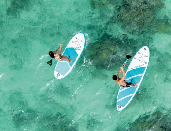 Надувная доска для SUP-бординга Intex Aqua Quest 240 c насосом и веслами, 244х76х13 см, от 8 лет