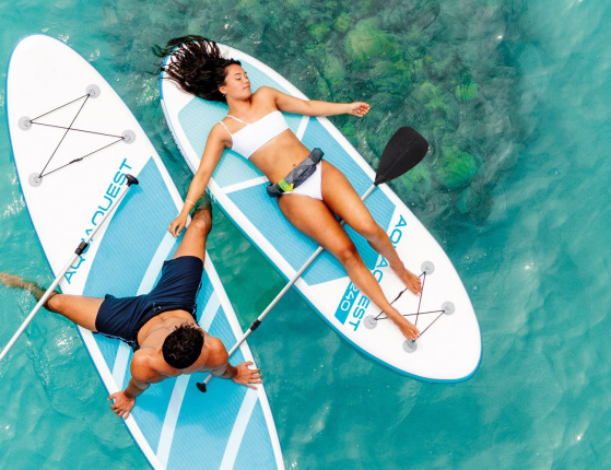 Надувная доска для SUP-бординга Intex Aqua Quest 240 c насосом и веслами, 244х76х13 см, от 8 лет