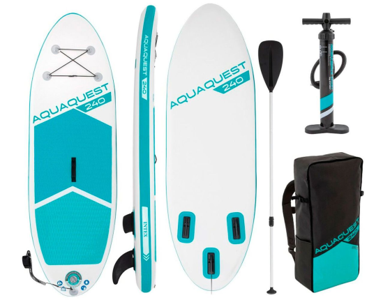 Надувная доска для SUP-бординга Intex Aqua Quest 240 c насосом и веслами, 244х76х13 см, от 8 лет