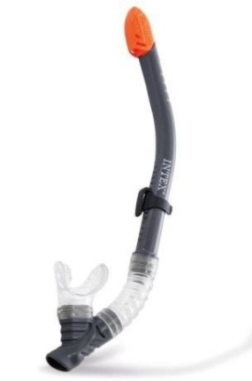 Трубка для плавания Easy Flow Snorkel, серая, от 8 лет