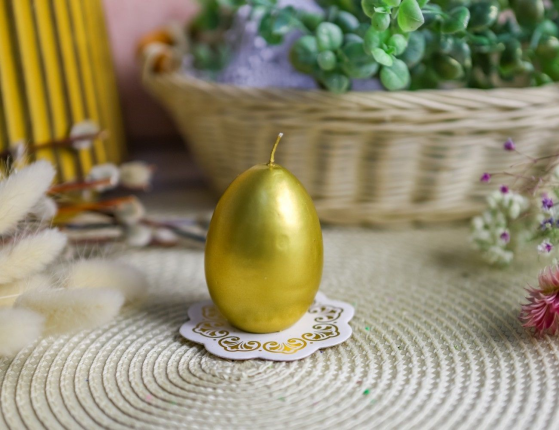 Пасхальная свеча ЯЙЦО С ЦЕРКОВЬЮ, 6 см