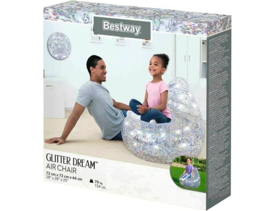 Детское надувное кресло Блестящая мечта 72x72x64 см, от 3 лет, BestWay