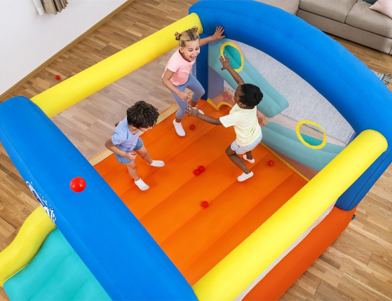 Надувной батут Leap & Play с горкой, 289х213х173 см, от 3 лет