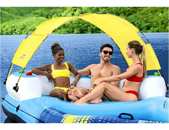 Надувной плот-остров Summer Oasis для отдыха на воде, 305х186х58 см, BestWay