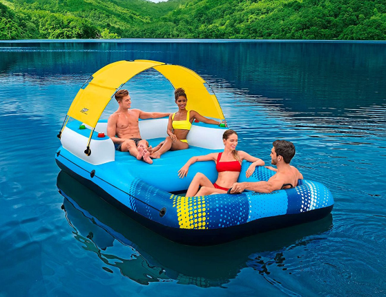 Надувной плот-остров Summer Oasis для отдыха на воде, 305х186х58 см, BestWay
