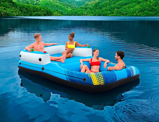 Надувной плот-остров Summer Oasis для отдыха на воде, 305х186х58 см, BestWay