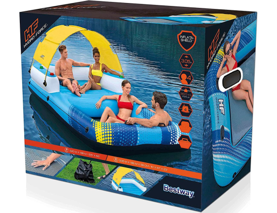 Надувной плот-остров Summer Oasis для отдыха на воде, 305х186х58 см, BestWay