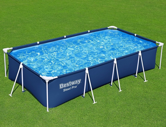Каркасный прямоугольный бассейн Bestway Steel Pro, 400х211x81 см + фильтр-насос