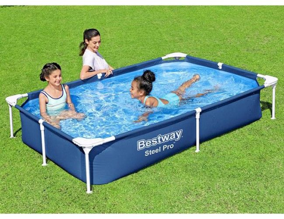 Каркасный прямоугольный бассейн Bestway Steel Pro, 221х150x42 см