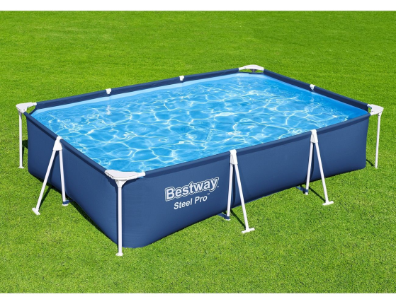 Каркасный прямоугольный бассейн Bestway Steel Pro, 300х201x66 см + фильтр-насос