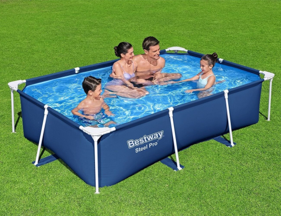 Каркасный прямоугольный бассейн Bestway Steel Pro, 300х201x66 см + фильтр-насос