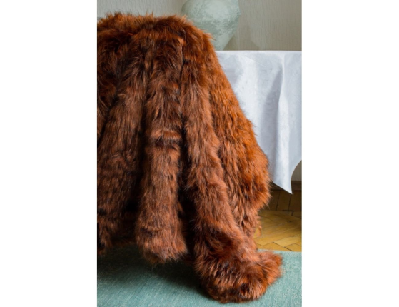 Меховой плед FUR CHARM, красно-рыжий, 150х130 см