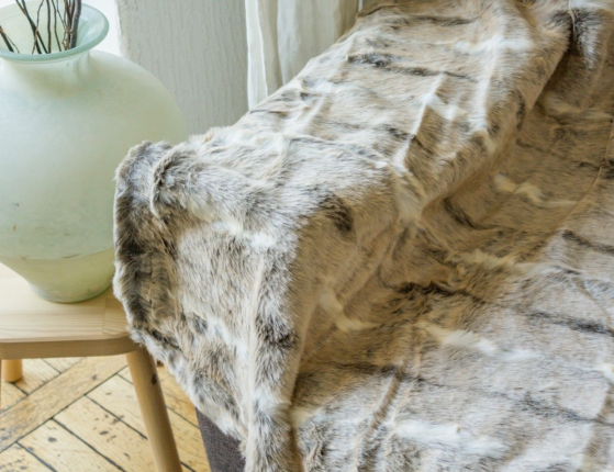Меховой плед SOFT COMFORT, бежевый, 150х130 см