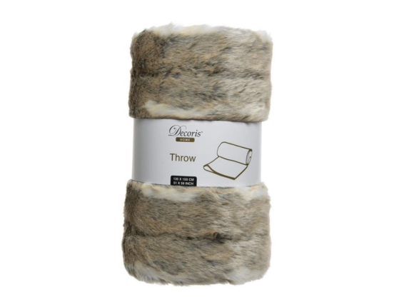 Меховой плед SOFT COMFORT, бежевый, 150х130 см