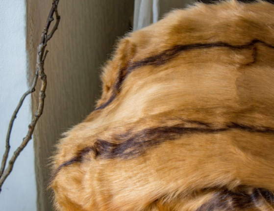 Меховой плед SOFT COMFORT, рыжий, 150х130 см