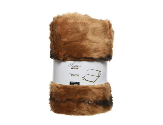 Меховой плед SOFT COMFORT, рыжий, 150х130 см