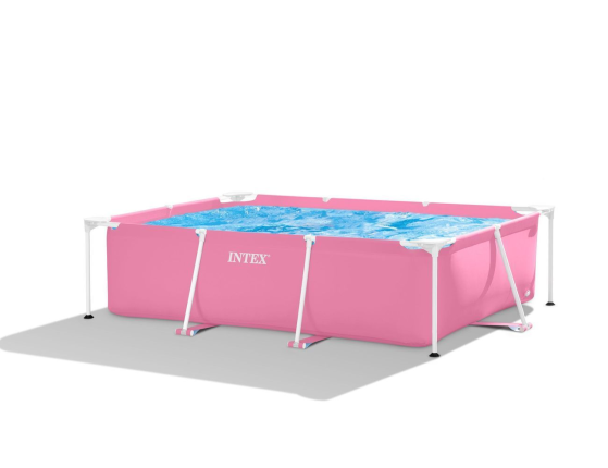 Каркасный бассейн Intex Rectangular Frame Pool розовый, 220х150х60 см