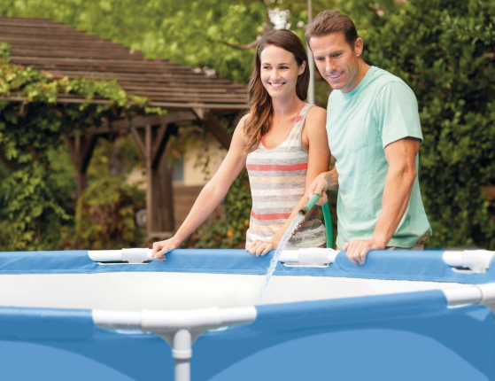 Бассейн каркасный с навесом и фонтанчиком Intex Canopy Metal Frame Pool, 183х38 см