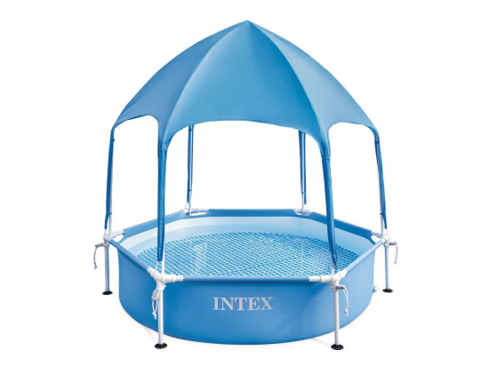 Бассейн каркасный с навесом и фонтанчиком Intex Canopy Metal Frame Pool, 183х38 см
