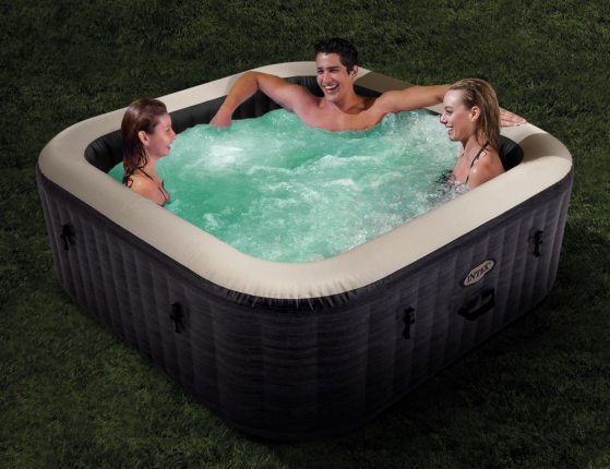 Надувное джакузи Intex PureSpa Greystone Deluxe с аэромассажем, хлоргенератором и аксессуарами, 175х71 см