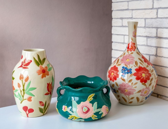 Керамическая ваза ручной работы IMPRESSIONI DI FIORE, 15 см