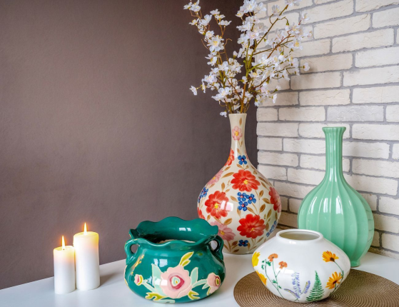 Керамическая ваза ручной работы IMPRESSIONI DI FIORE, 15 см