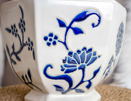 Керамическая ваза ручной работы FLOWER GRAPHICS, 36 см