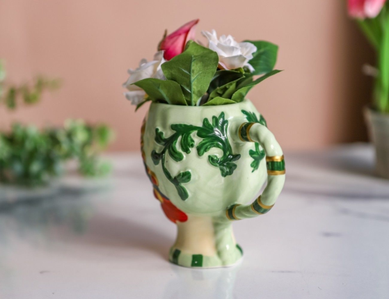 Керамическая ваза с ручкой ДОНЬЯ КАРМЕНКИТА, 12 см