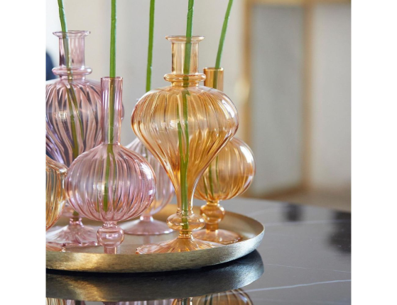 Стеклянная ваза ОВОИДЭ, оранжевая, 25 см