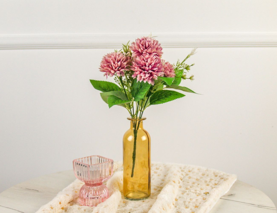 Декоративная бутыль-ваза БОРРАЧА ПИККОЛА, стекло, янтарная, 16 см