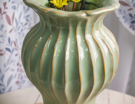 Декоративная ваза ФЕЛИЗА, керамика, светло-зелёная, 30 см