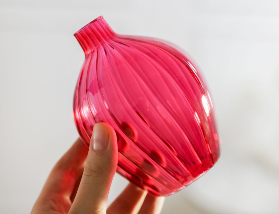 Декоративная ваза АСТОР, стекло, пурпурная, 8 см