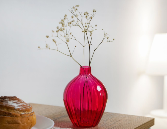 Декоративная ваза АСТОР, стекло, пурпурная, 8 см