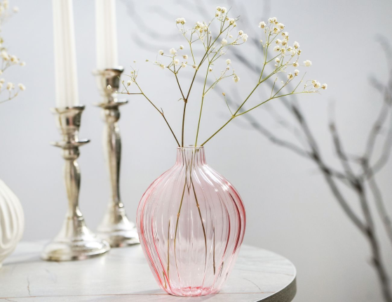 Декоративная ваза АСТОР, стекло, розовая, 8 см