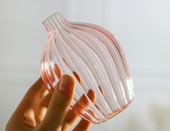 Декоративная ваза АСТОР, стекло, розовая, 8 см