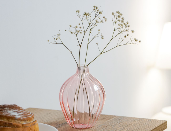 Декоративная ваза АСТОР, стекло, розовая, 8 см