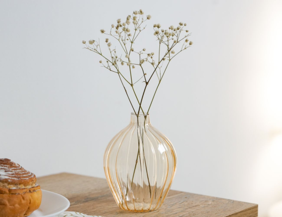 Декоративная ваза АСТОР, стекло, светло-розовая, 8 см