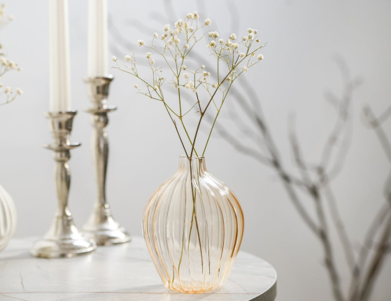 Декоративная ваза АСТОР, стекло, светло-розовая, 8 см