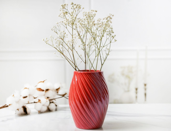 Декоративная ваза ЭЙМЕРИ, керамика, красная, 16 см